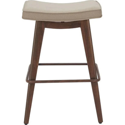 Divat Wood and Steel Beige Counter Stool 2PC