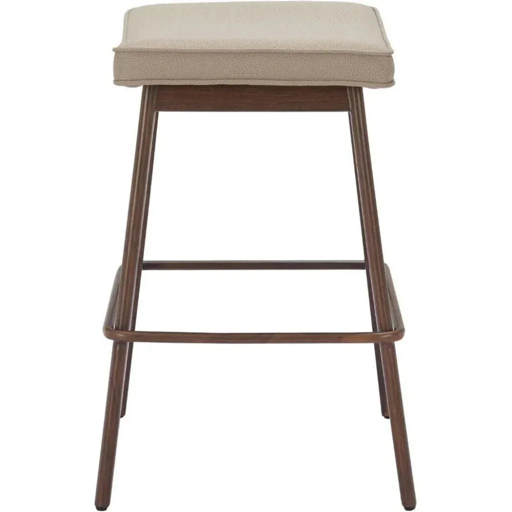 Divat Wood and Steel Beige Counter Stool 2PC