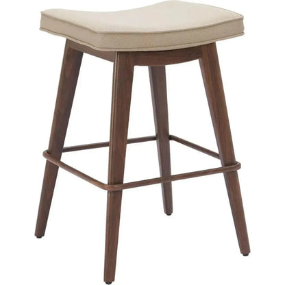 Divat Wood and Steel Beige Counter Stool 2PC