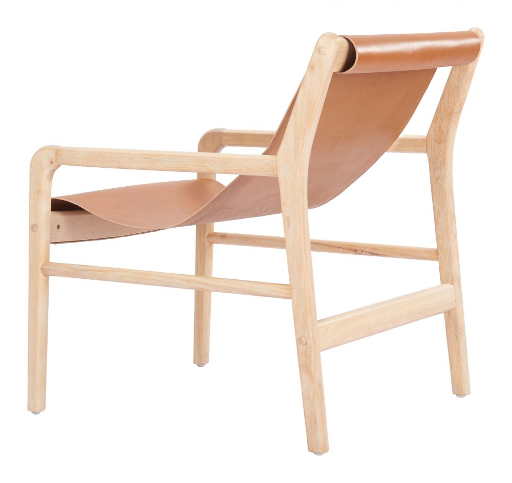 Doek Tan Leather Accent Chair