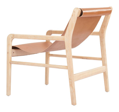Doek Tan Leather Accent Chair