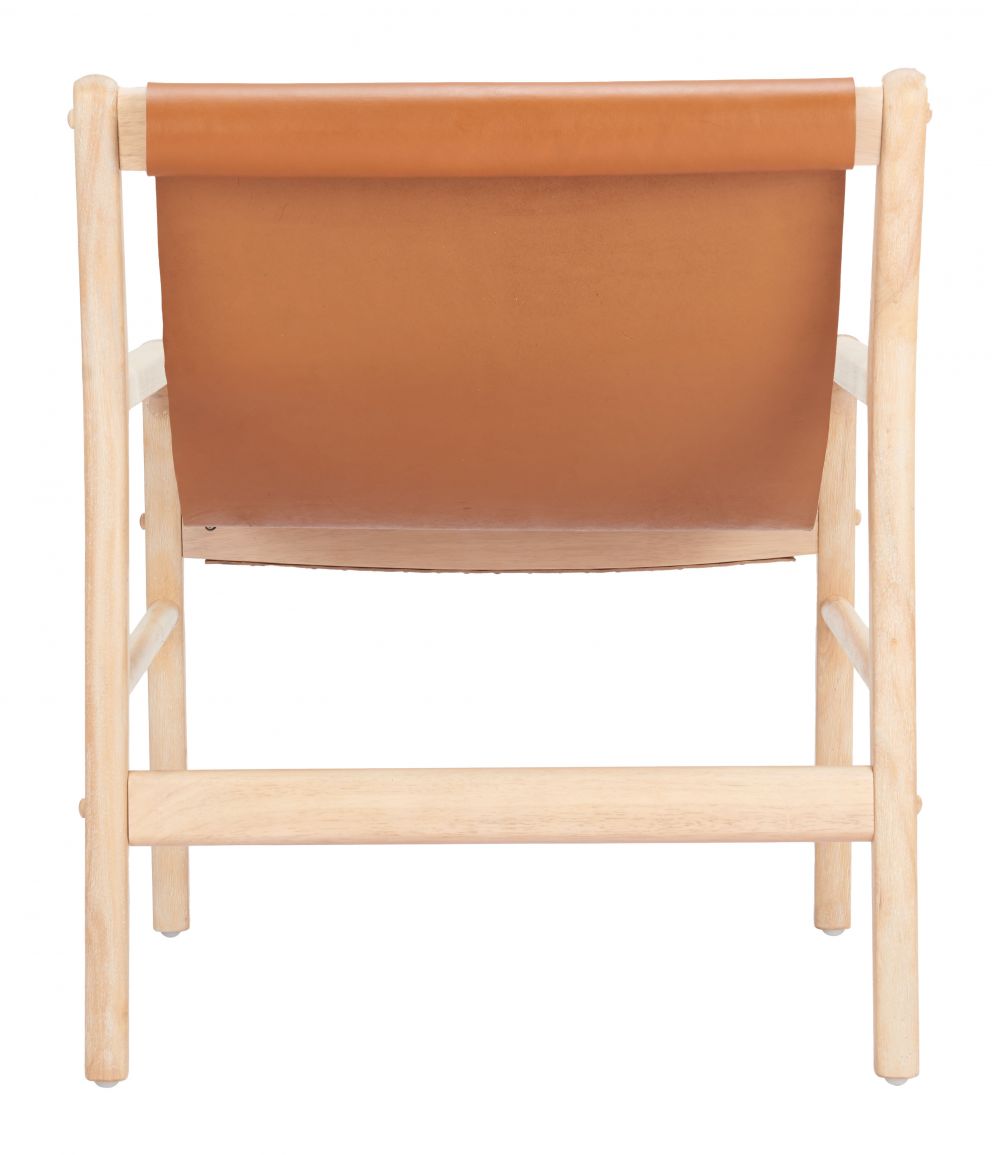 Doek Tan Leather Accent Chair