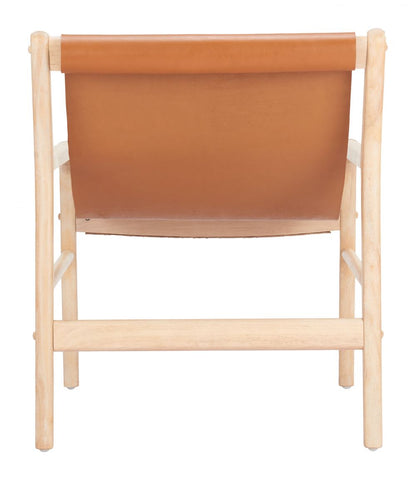 Doek Tan Leather Accent Chair