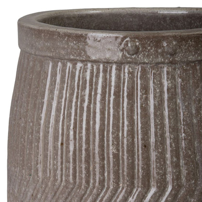 Dolly Tub Grey Ceramic Outdoor Planter