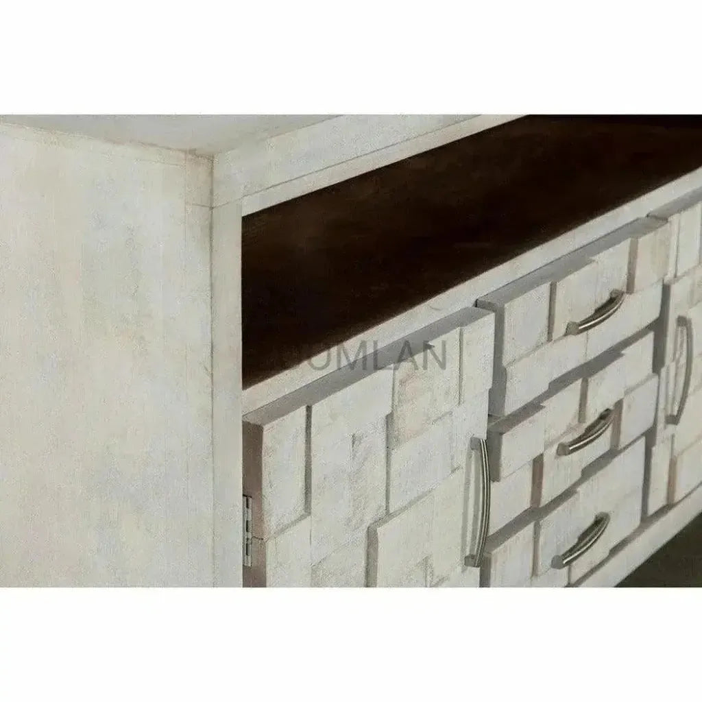 Dralena Three Drawers White Media Cabinet