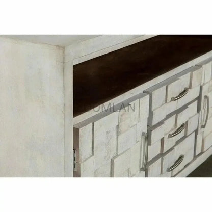 Dralena Three Drawers White Media Cabinet