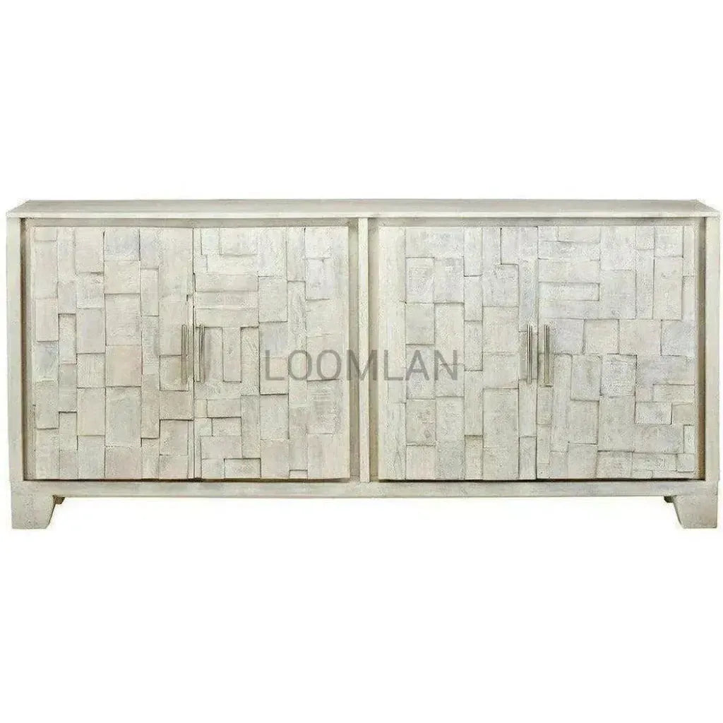 Dralena White Washed Wood Sideboard
