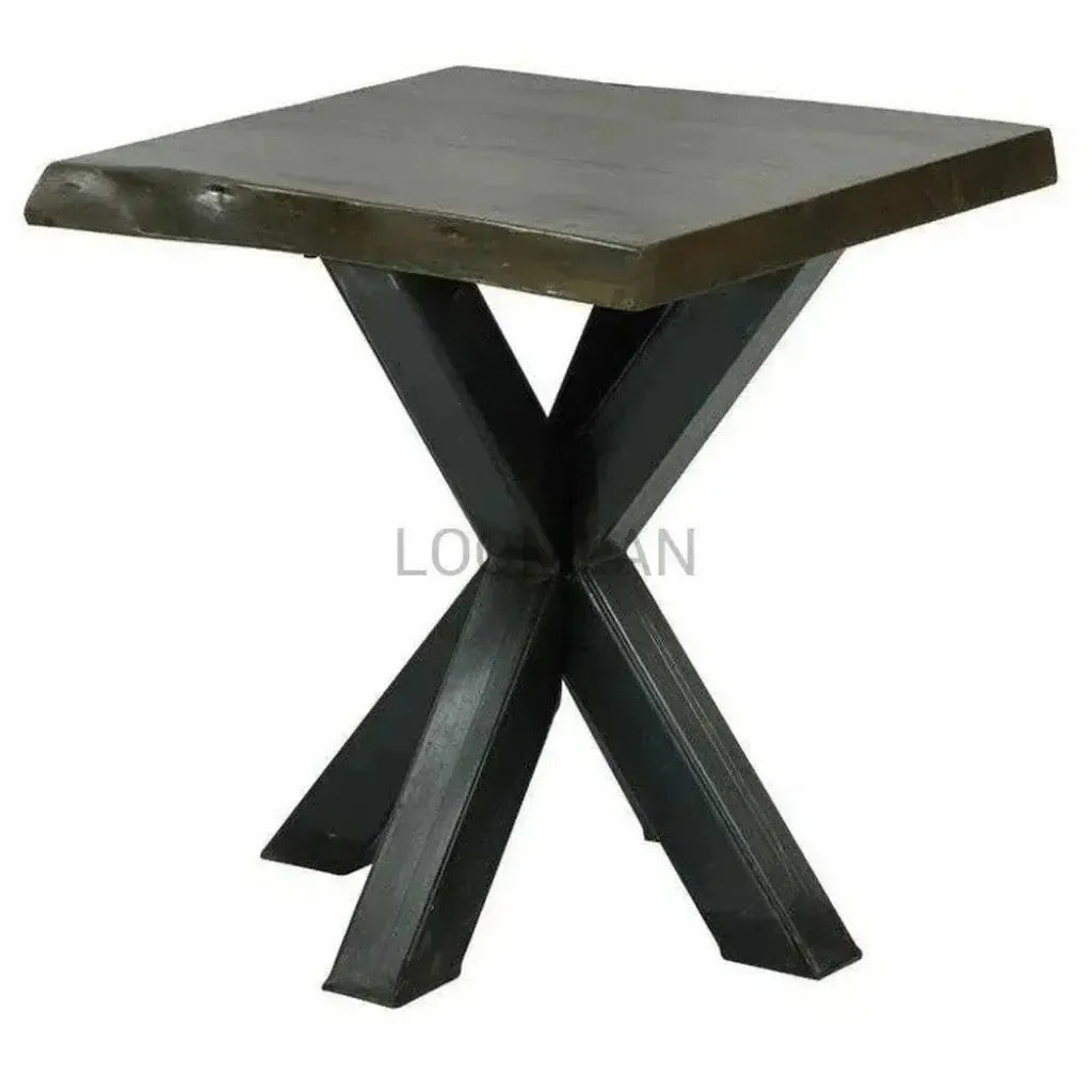 Drevala Wood Black Square Side Table