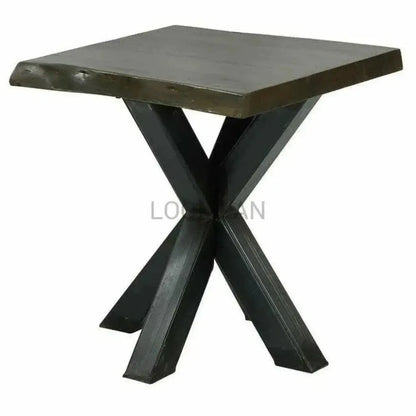 Drevala Wood Black Square Side Table