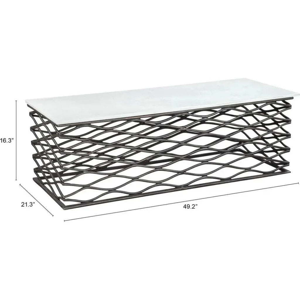 Duchess Coffee Table White & Antique Black