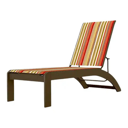 Dune MGP Sling Stacking Armless Outdoor Chaise With Wheels