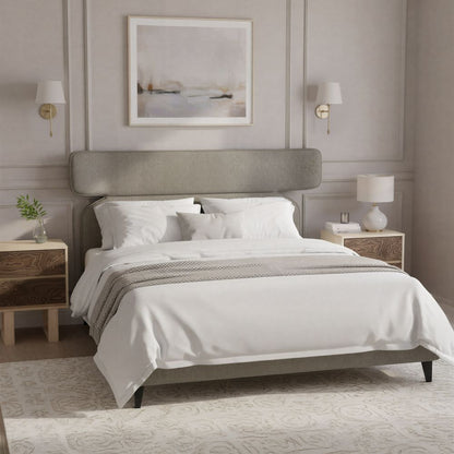 Dusa Grey Fabric Bed