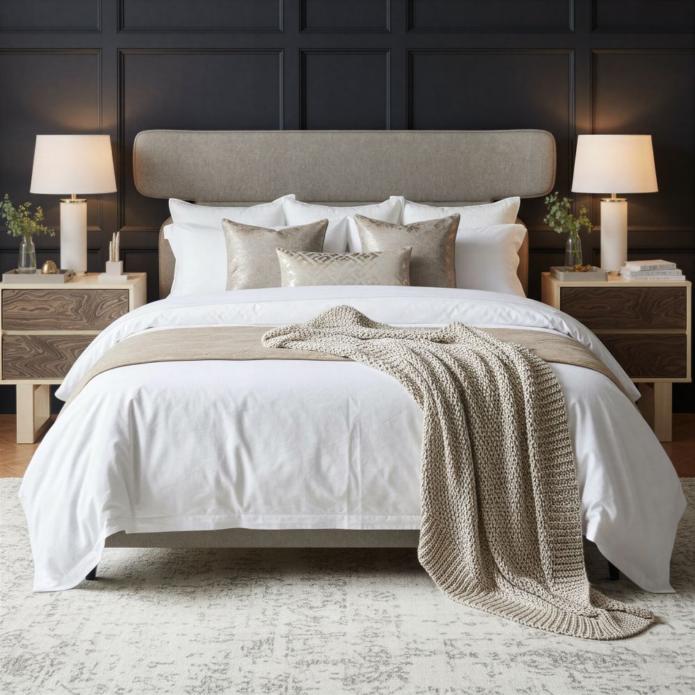 Dusa Grey Fabric Bed