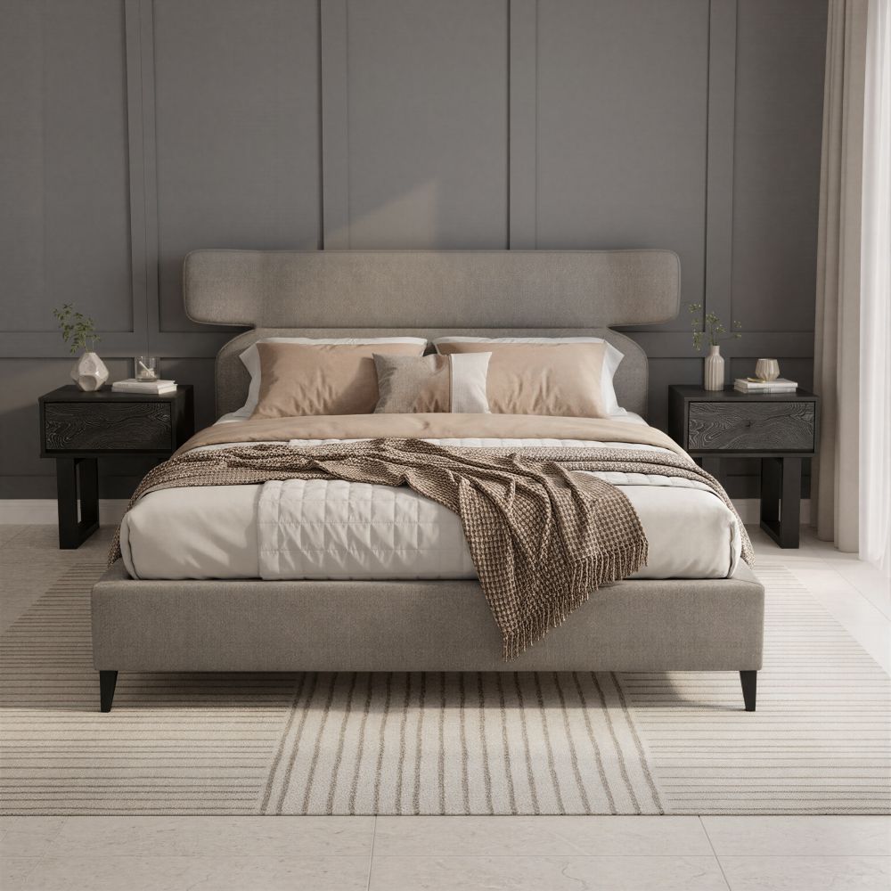 Dusa Grey Fabric Bed