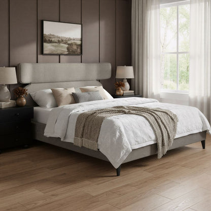 Dusa Grey Fabric Bed