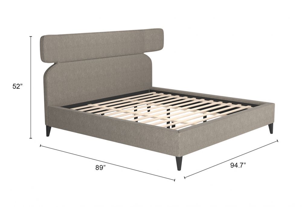 Dusa Grey Fabric Bed