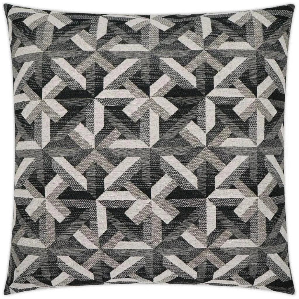 Edifice Onyx Black Grey Large Throw Pillow Insert