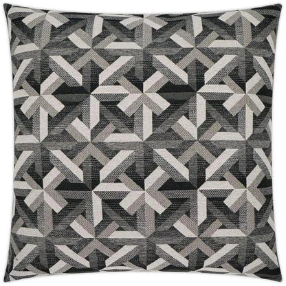 Edifice Onyx Black Grey Large Throw Pillow Insert