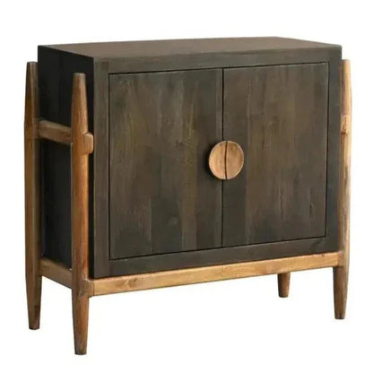 Elaran Wooden Dark Brown Accent Cabinet
