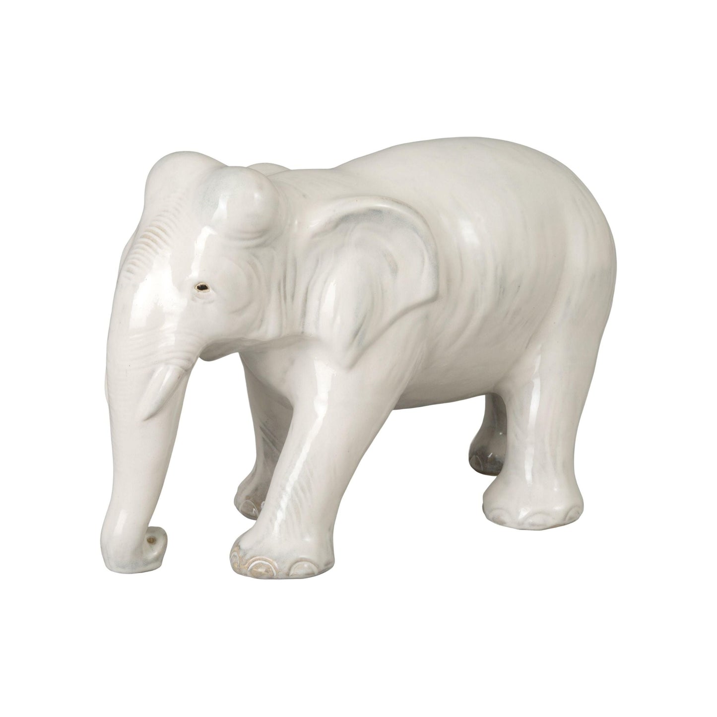 Elephant Moon White Ceramic Sculpture