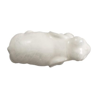 Elephant Moon White Ceramic Sculpture