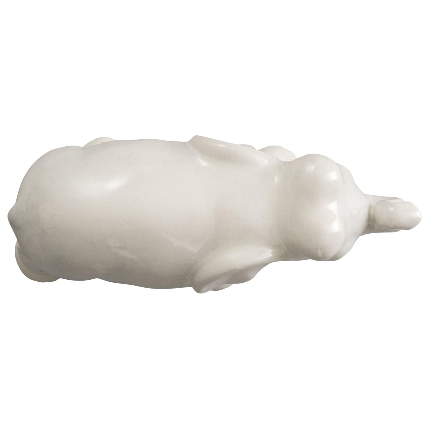 Elephant Moon White Ceramic Sculpture