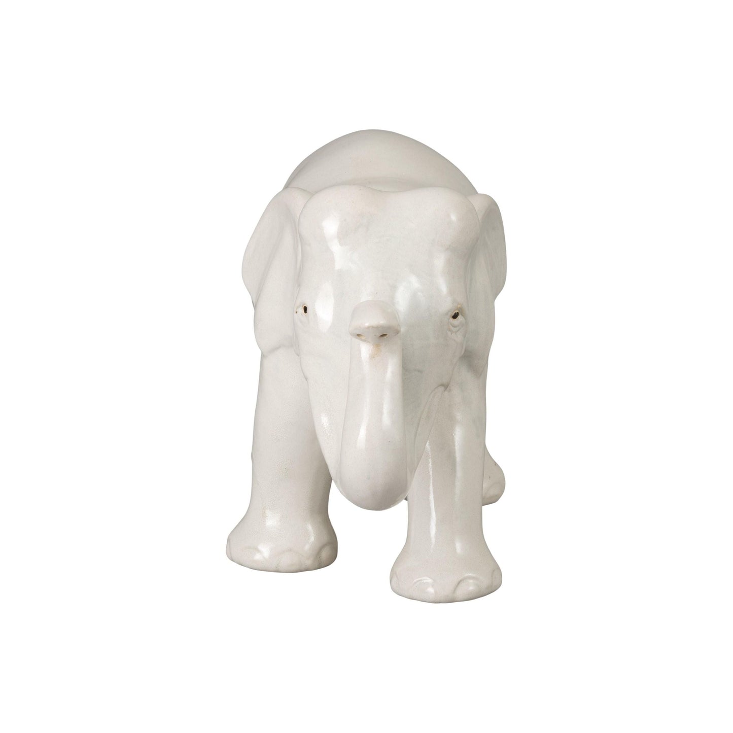 Elephant Moon White Ceramic Sculpture