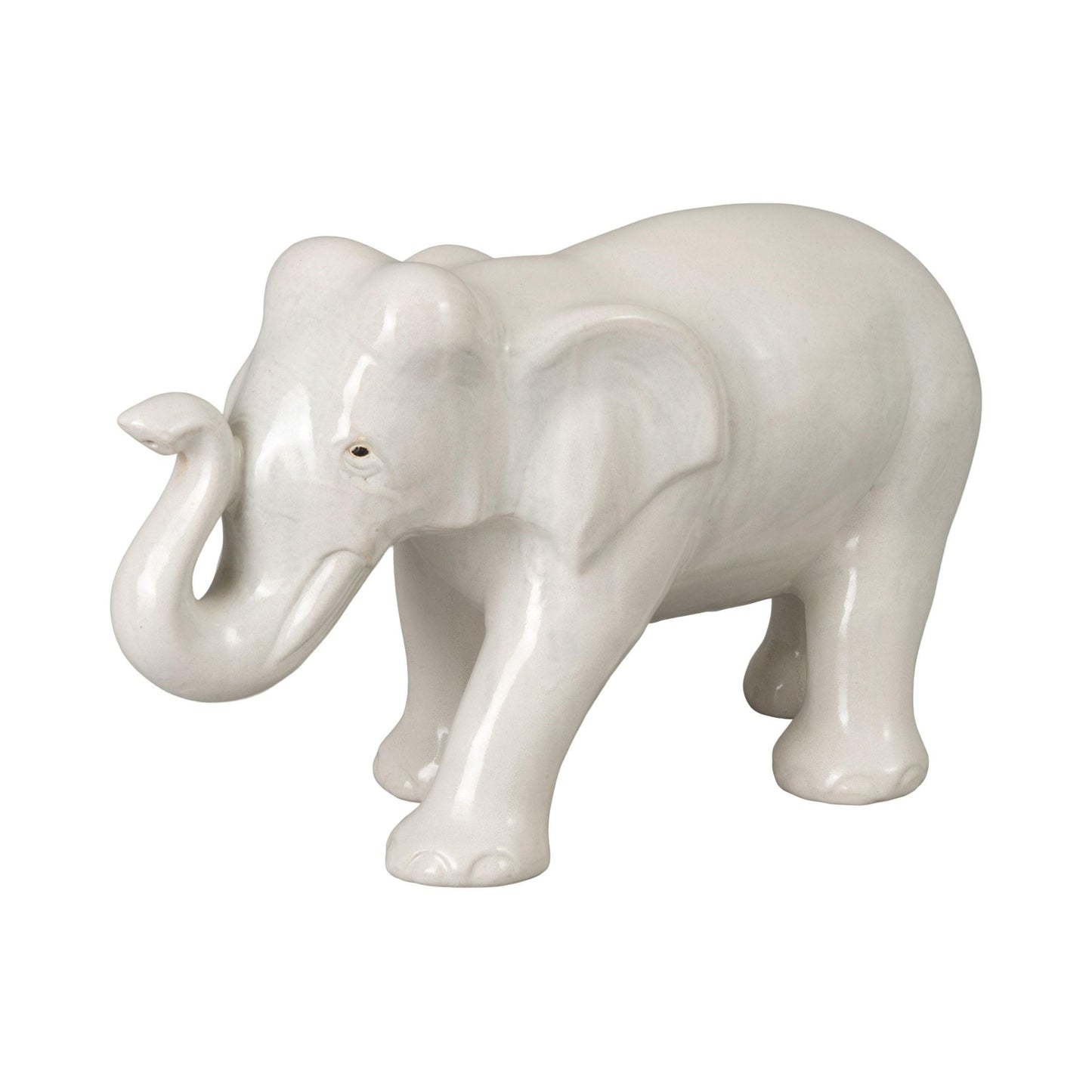 Elephant Moon White Ceramic Sculpture