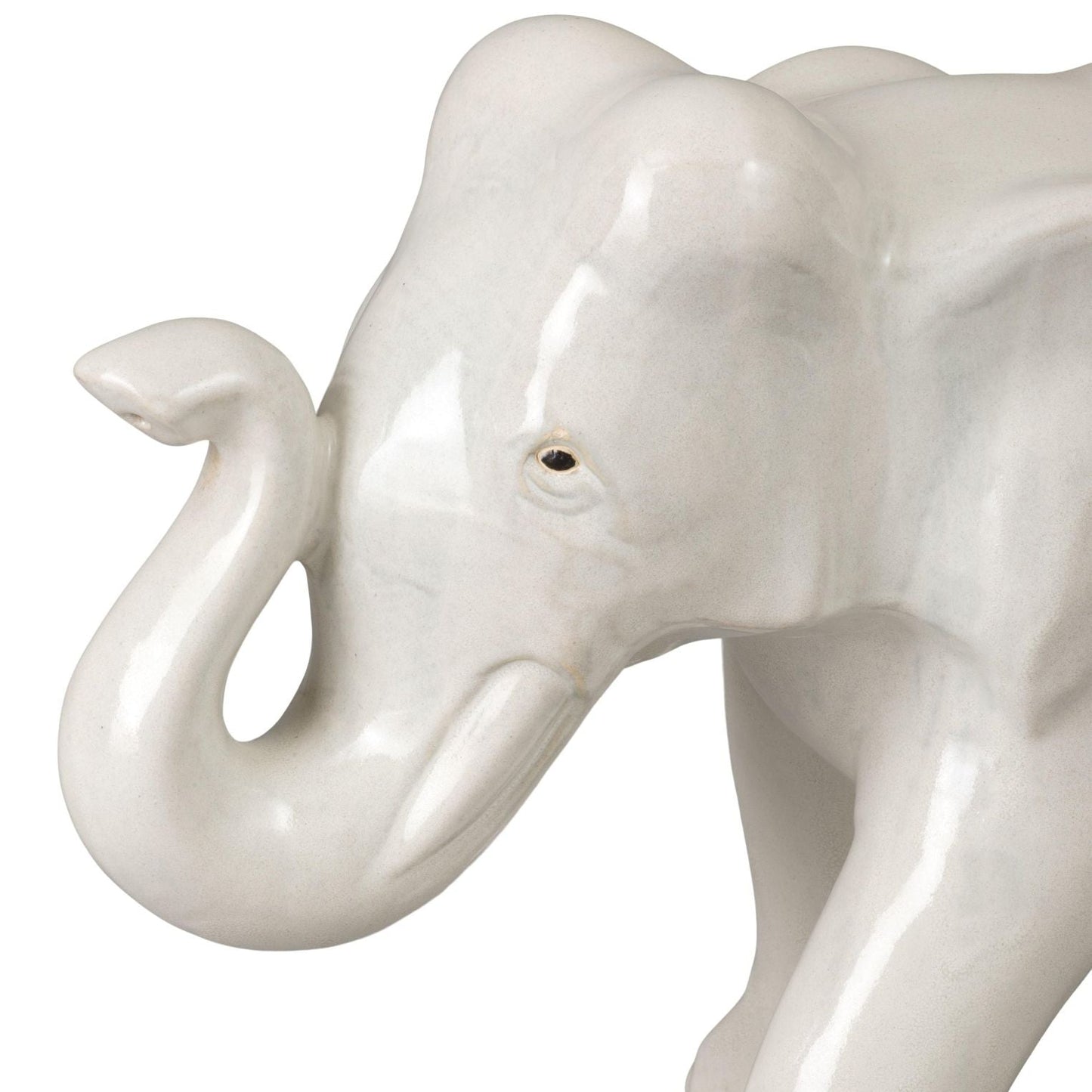 Elephant Moon White Ceramic Sculpture