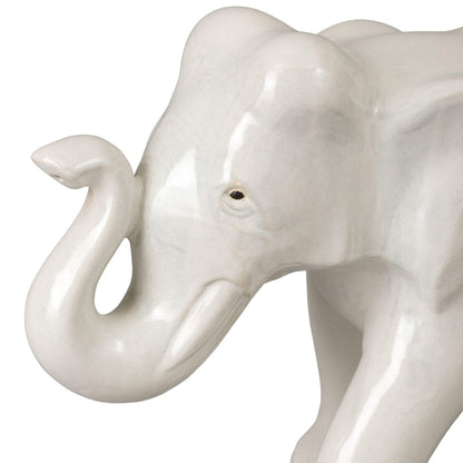 Elephant Moon White Ceramic Sculpture