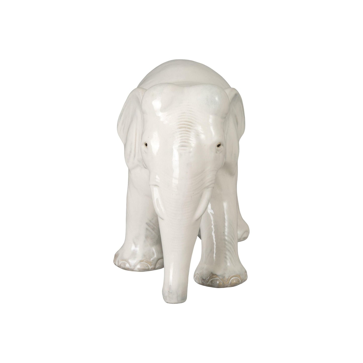 Elephant Moon White Ceramic Sculpture