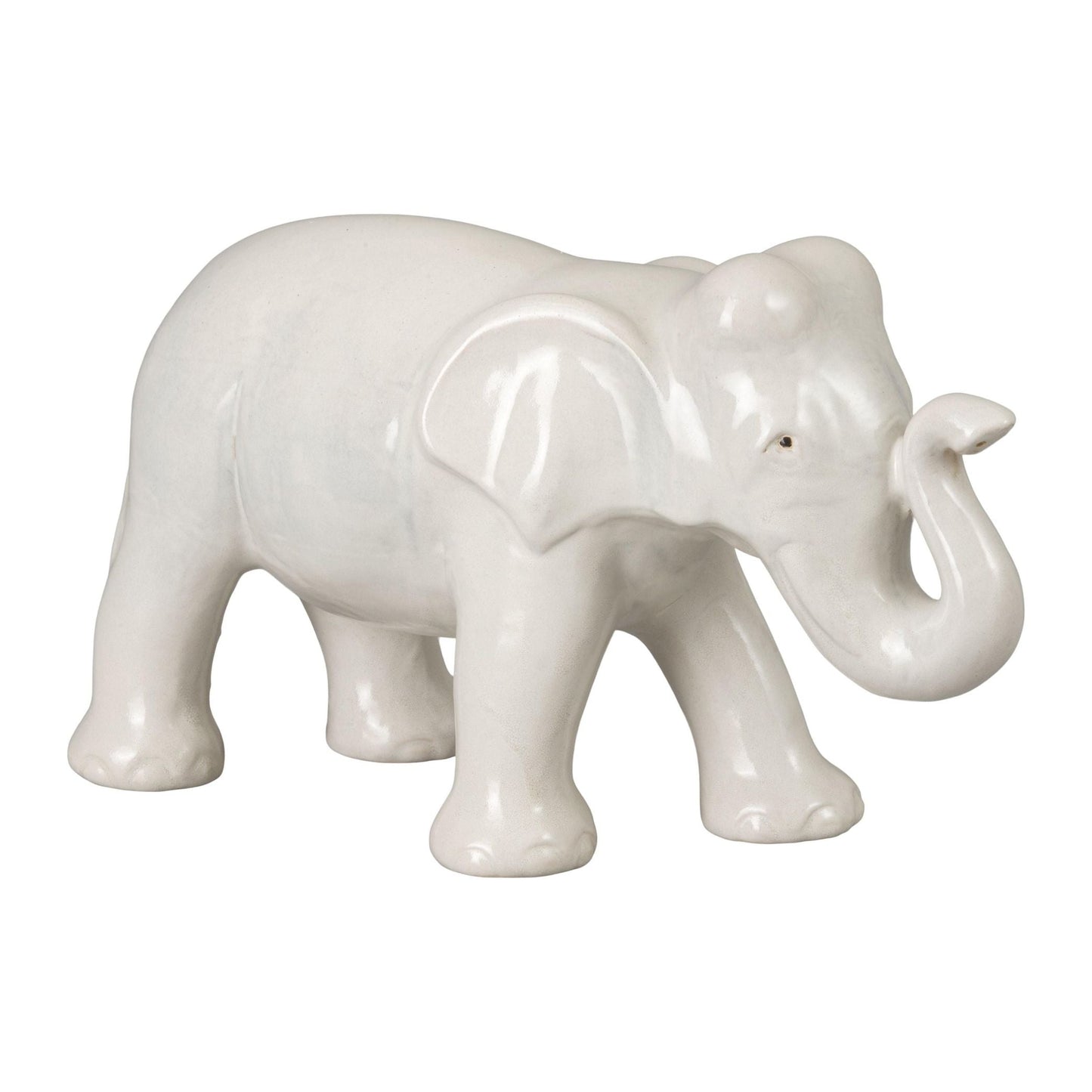 Elephant Moon White Ceramic Sculpture