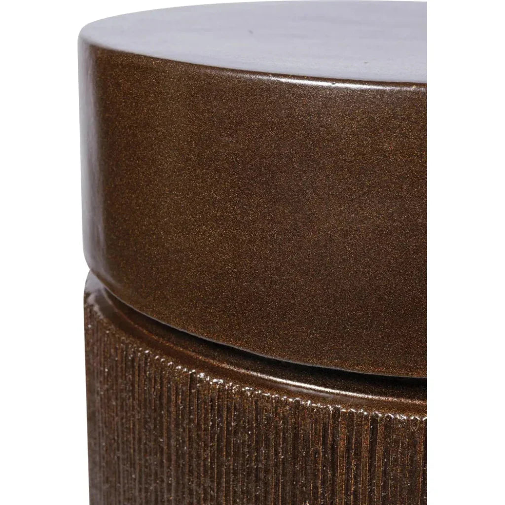 Ellipse Accent Table - Pyrite Brown Outdoor End Table