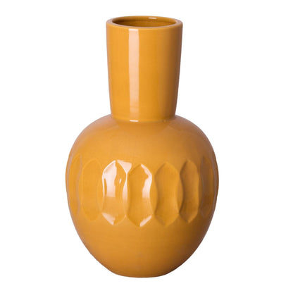 Ellipse Orange Ceramic Neck Vase