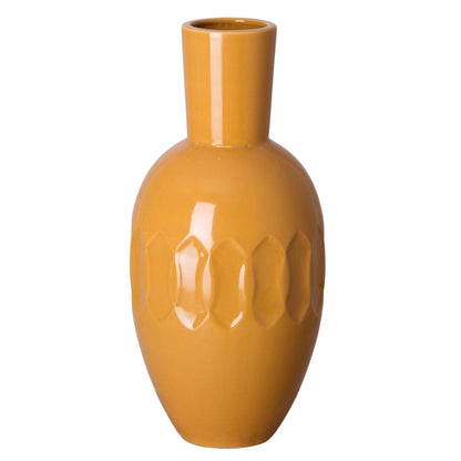Ellipse Orange Ceramic Neck Vase