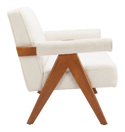 Encanto Ivory Textured Fabric Loveseat