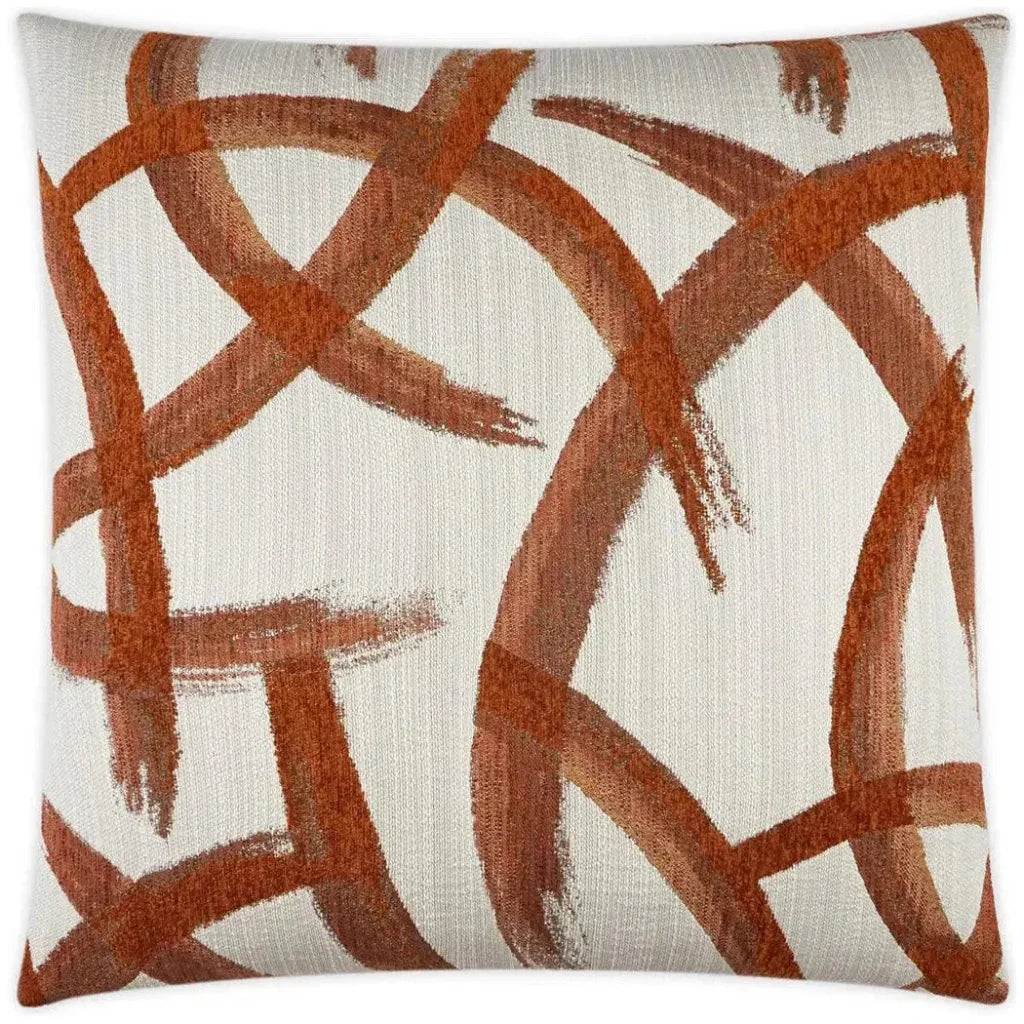 Enso Copper Abstract Large Throw Pillow Insert