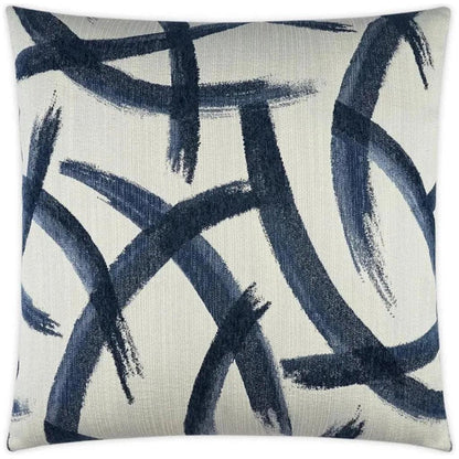 Enso Indigo Abstract Blue Navy Large Throw Pillow