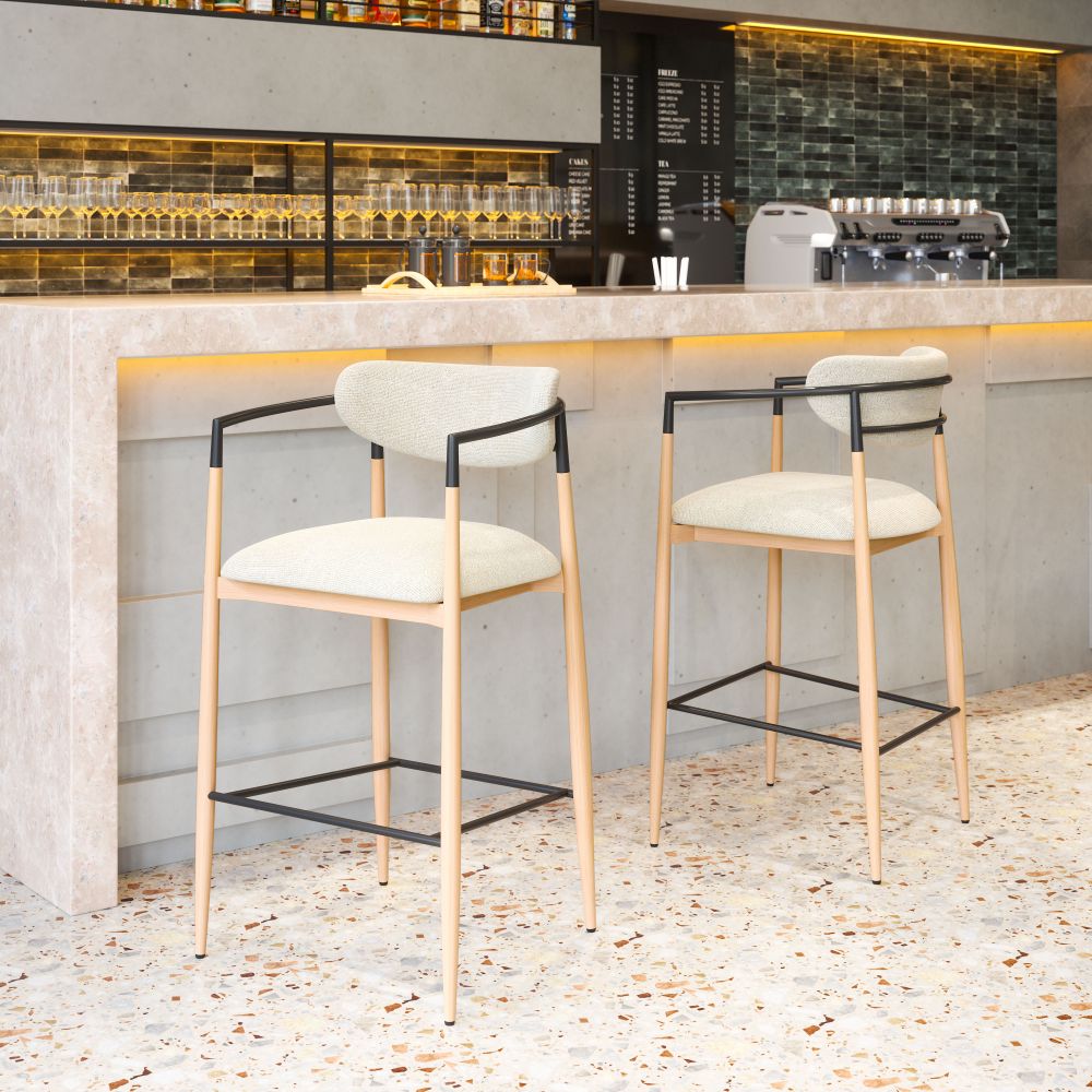Equinox Textured Fabric Barstool