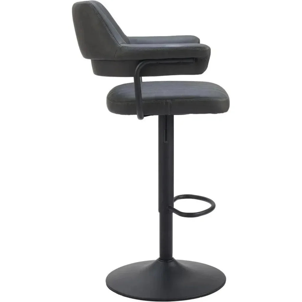 Erret Grey Polyurethane Adjustable Barstool