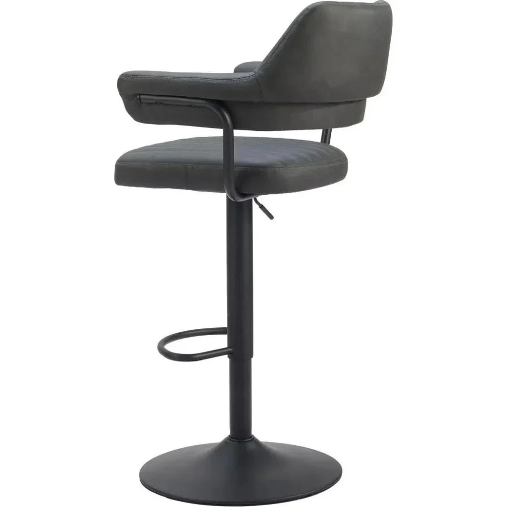 Erret Grey Polyurethane Adjustable Barstool