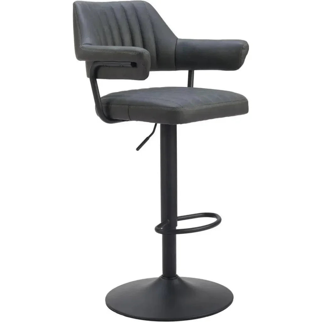 Erret Grey Polyurethane Adjustable Barstool
