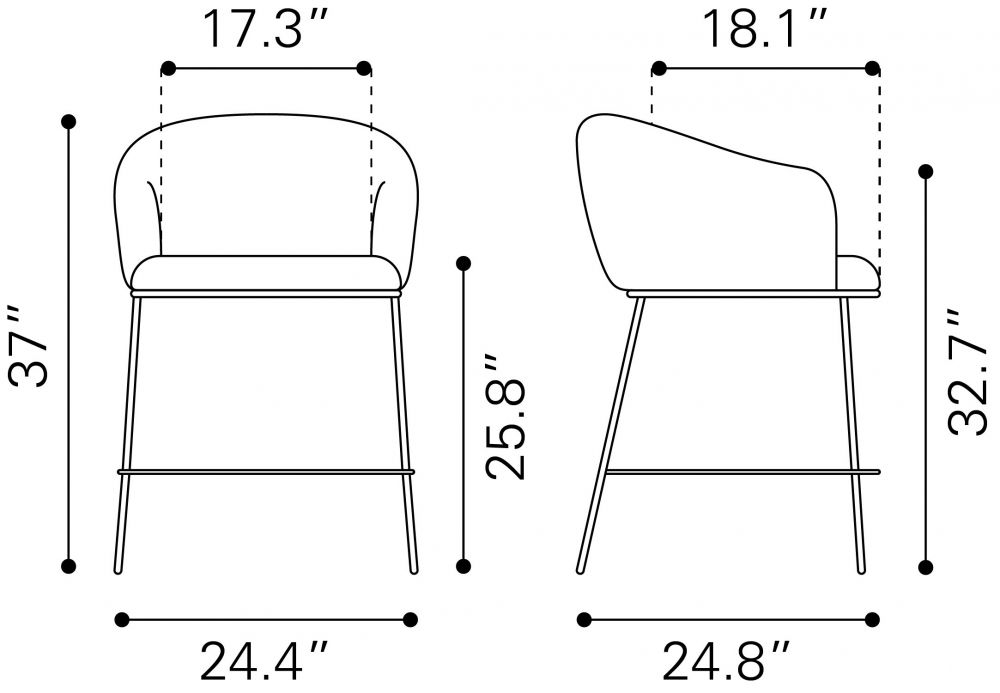 Essen Textured Fabric Counter Stool