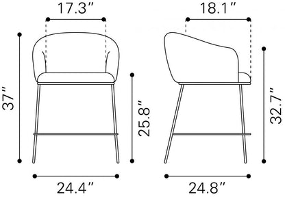 Essen Textured Fabric Counter Stool
