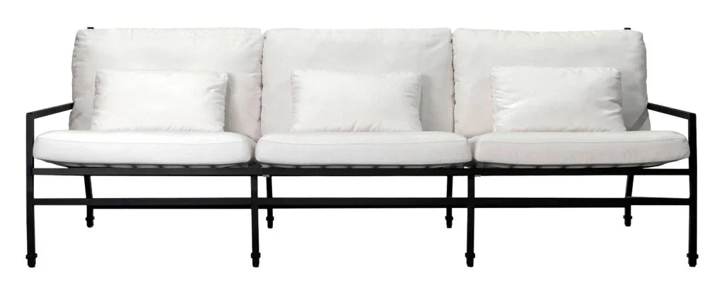 Eterna Black Sand Matte Comfort Patio 3-Seat Sofa