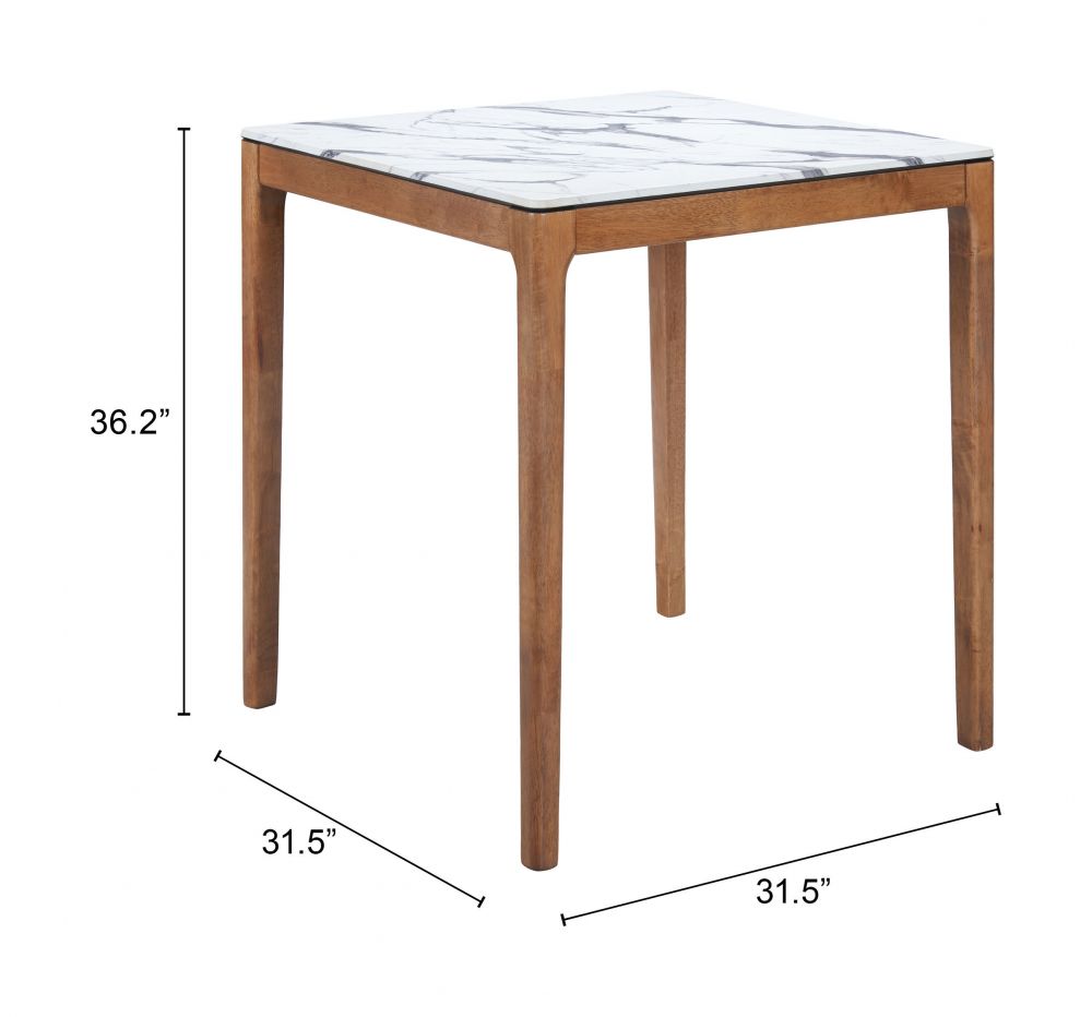 Eva Wooden Square Counter Table