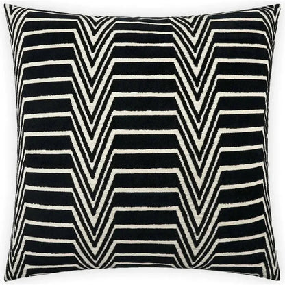 Evora Jet Black Throw Pillow With Insert