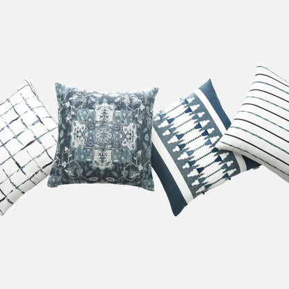 Exciter Embroidery Blue White Large Throw Pillow Insert