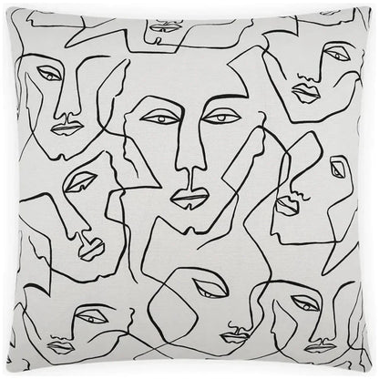 Face Up White Throw Pillow With Insert