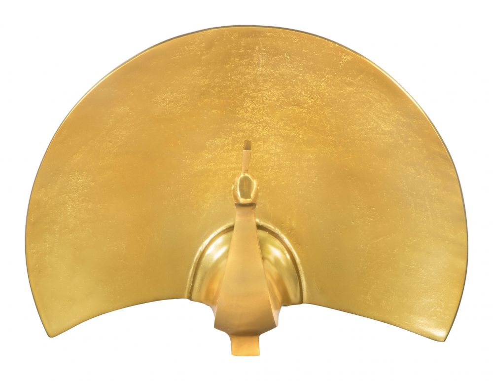 Fan Table Art Golden Aluminum Sculpture